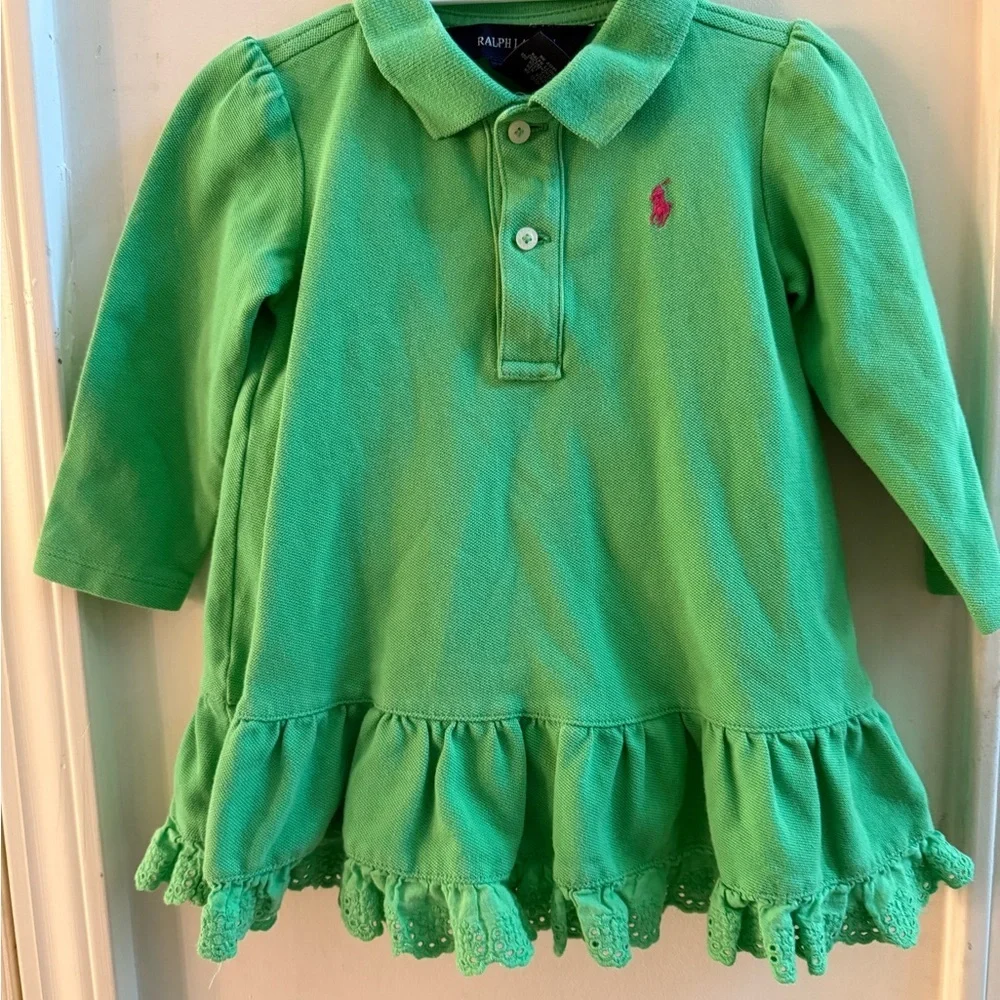 Ralph Lauren Long Sleeve Polo Dress & Diaper Cover